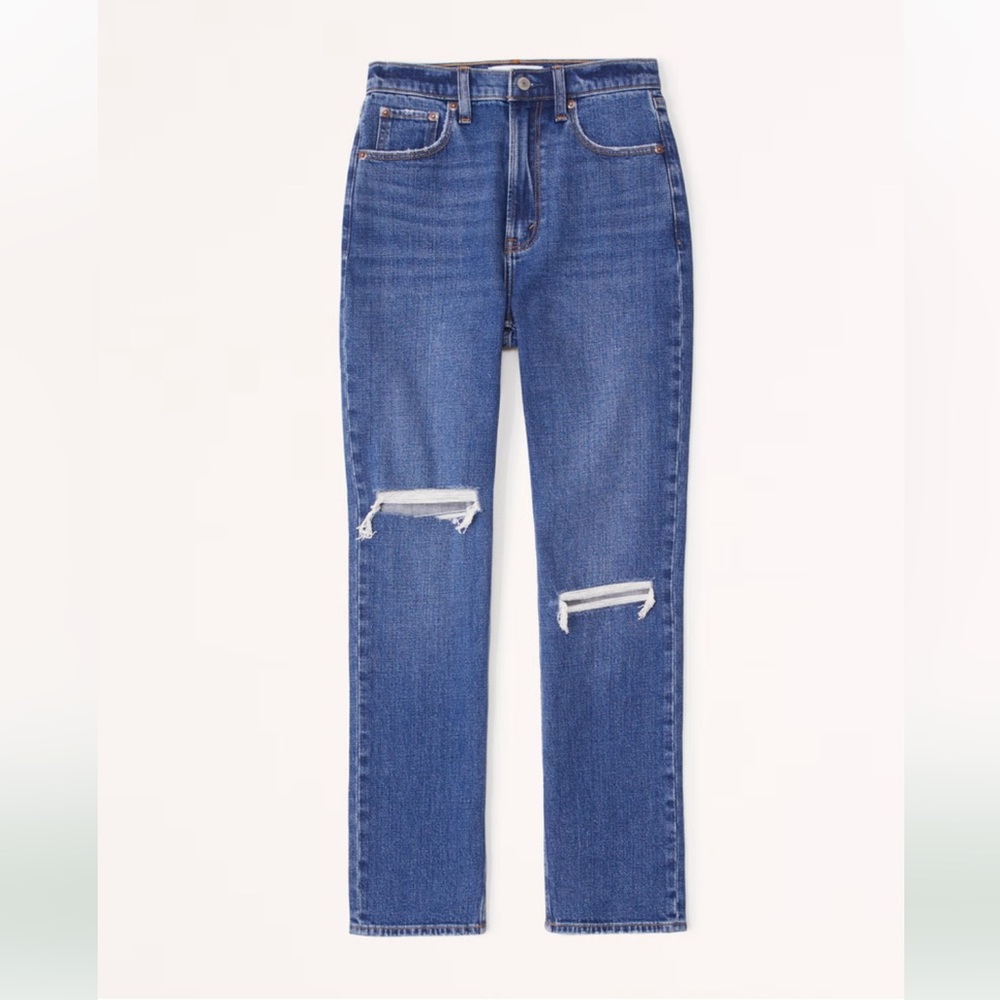 Abercrombie Curve Love Ultra High Rise Ankle Straight Jean